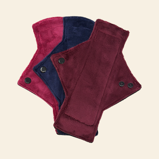 Solid Red/Purple Minky Heavy Flow Day Pad Set