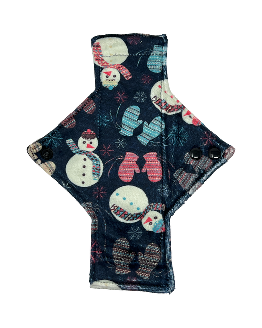 Snowmen Mittens Minky Single Light Flow Day Pad