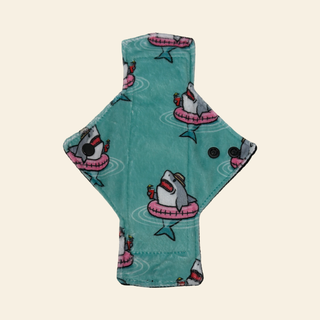Sharks on Vacation Minky Single Heavy Flow Day Pad - Tree Hugger Cloth Pads