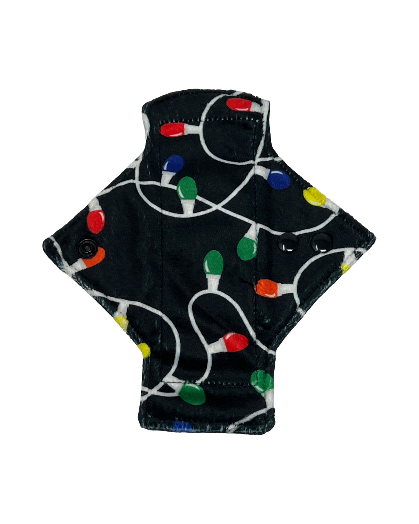 Black Christmas Lights Minky Single Pantyliner