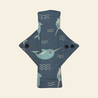 Flannel Narwhal Cotton Single Heavy Flow Day Pad - Tree Hugger Cloth Pads