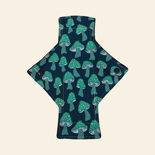 Green Mushrooms Cotton Single Heavy Flow Day Pad - Tree Hugger Cloth Pads