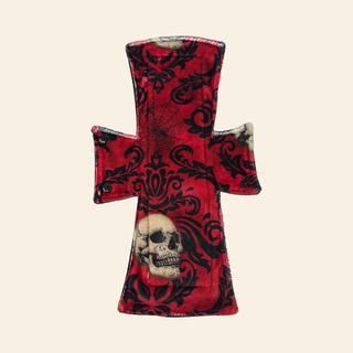 Red Damask Skulls Minky Single Night/Postpartum Pad - Tree Hugger Cloth Pads
