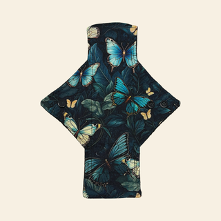 Turquoise Butterflies Cotton Single Heavy Flow Day Pad
