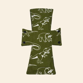 Flannel Green Dinos Cotton Single Night/Postpartum Pad