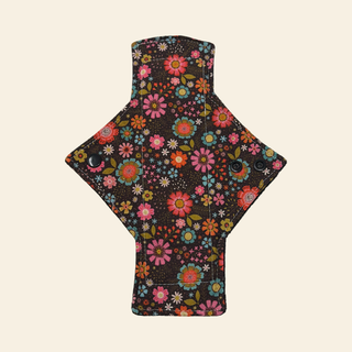 Chocolate Daisies Cotton Single Light Flow Day Pad - Tree Hugger Cloth Pads