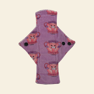Exclusive Angry Uterus Minky Single Light Flow Day Pad - Tree Hugger Cloth Pads