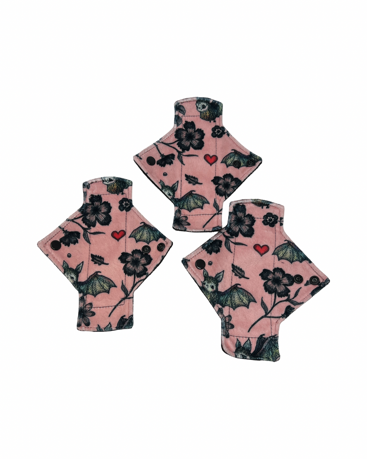 Discounted *Imperfect print placement* Pink Bats Limited Edition Minky Pantyliner Set #1