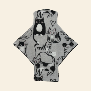 Flannel Grey Cats Cotton Single Pantyliner