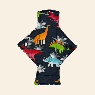Flannel Dinosaurs Cotton Single Heavy Flow Day Pad - Tree Hugger Cloth Pads