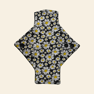 Black & White Daisies Cotton Single Pantyliner