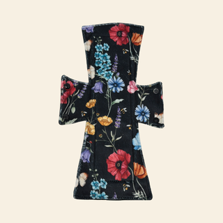 Black Wildflowers Minky Single Night/Postpartum Pad