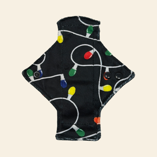 Black Christmas Lights Minky Single Pantyliner
