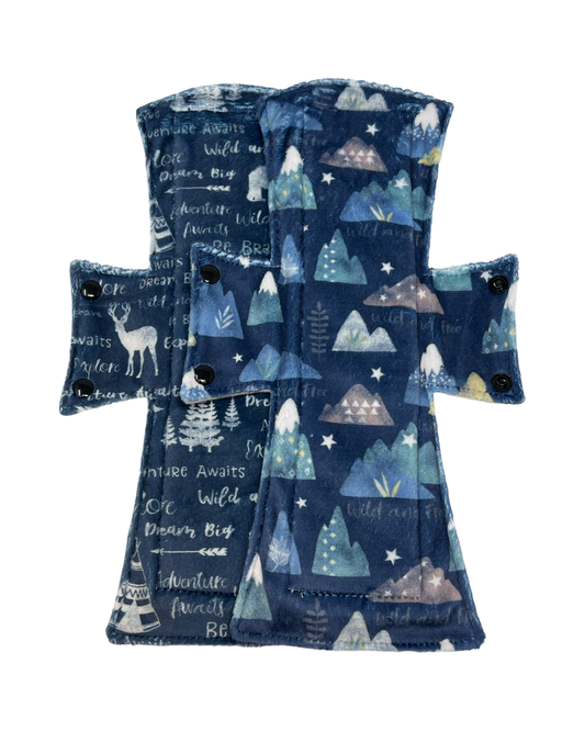 Adventure Awaits Minky Night/Postpartum Pad Set