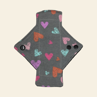 Flannel Grey Hearts Cotton Single Pantyliner