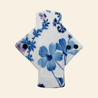 Blue & Purple Flowers Single Minky Pantyliner - Tree Hugger Cloth Pads