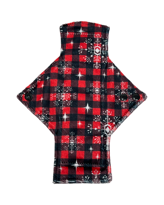 Plaid Snowflakes Minky Single Light Flow Day Pad