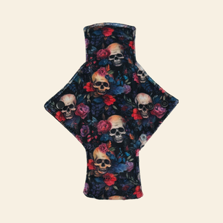 Goth Skulls Minky Single Heavy Flow Day Pad - Tree Hugger Cloth Pads