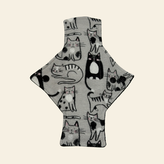 Flannel Grey Cats Cotton Single Heavy Flow Day Pad