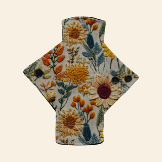 Embroidered Flowers Single Jersey Pantyliner