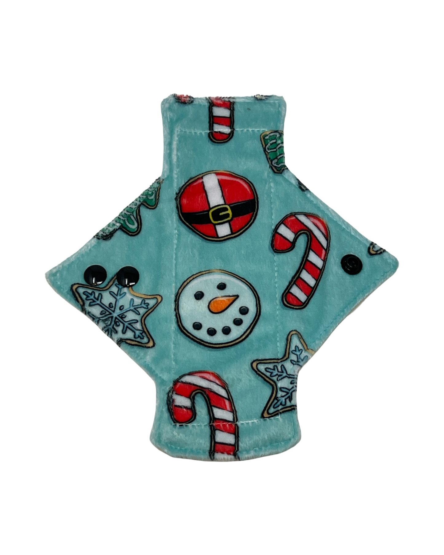 Teal Christmas Cookies Minky Single Pantyliner