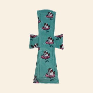 Sharks on Vacation Minky Single Super Night/Postpartum Pad 16.5" - Tree Hugger Cloth Pads