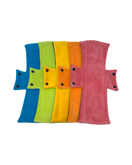 Rainbow Organic Cotton Velour Night/Postpartum Pads x5