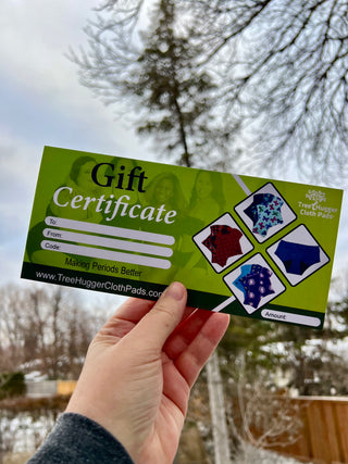 Gift Certificate - Tree Hugger Cloth Pads