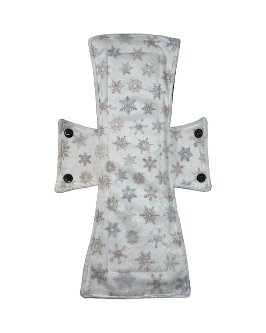 White Snowflakes Minky Single Night/Postpartum Pad