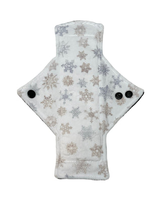 White Snowflake Minky Single Light Flow Day Pad