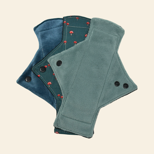 3 Fabric Sampler -Surprise Print Heavy Flow Pad Set