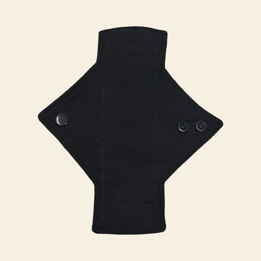 Solid Black Cotton Single Pantyliner