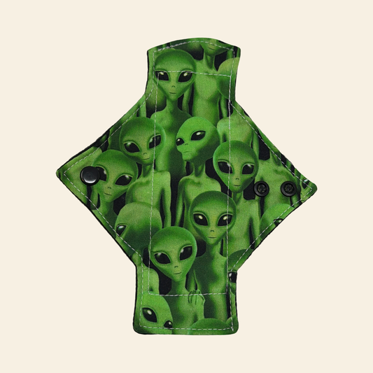 Green Aliens Cotton Single Pantyliner