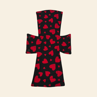 Red Hearts Cotton Single Night/Postpartum Pad - Tree Hugger Cloth Pads