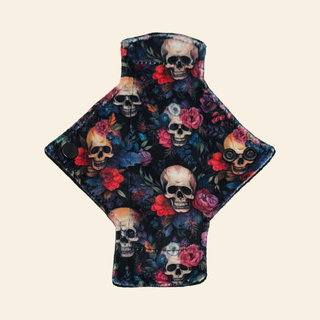 Goth Skulls Minky Single Pantyliner