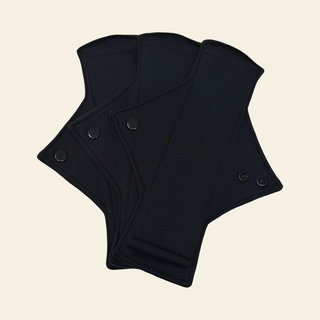 Athletic Wicking Black Heavy Day Pad Set (3) - Tree Hugger Cloth Pads