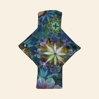 Stained Glass Flowers Cotton Single Light Flow Day Pad - Tree Hugger Cloth Pads