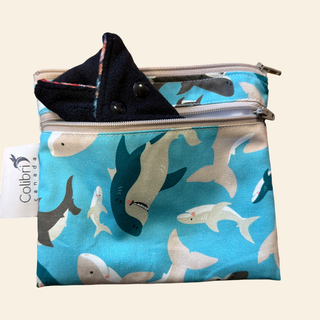 **NEW**Colibri Sharks Small Dual Pocket Wet Bag - Tree Hugger Cloth Pads