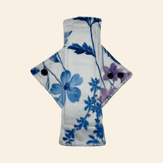 Blue/Purple Flowers Minky Single Heavy Flow Day Pad
