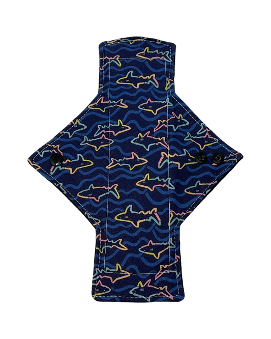 Shark Outlines Cotton Single Light Flow Day Pad