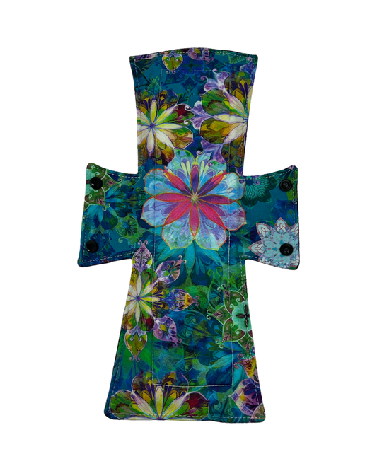 Stained Glass Flowers Cotton Single Night/Postpartum Pad