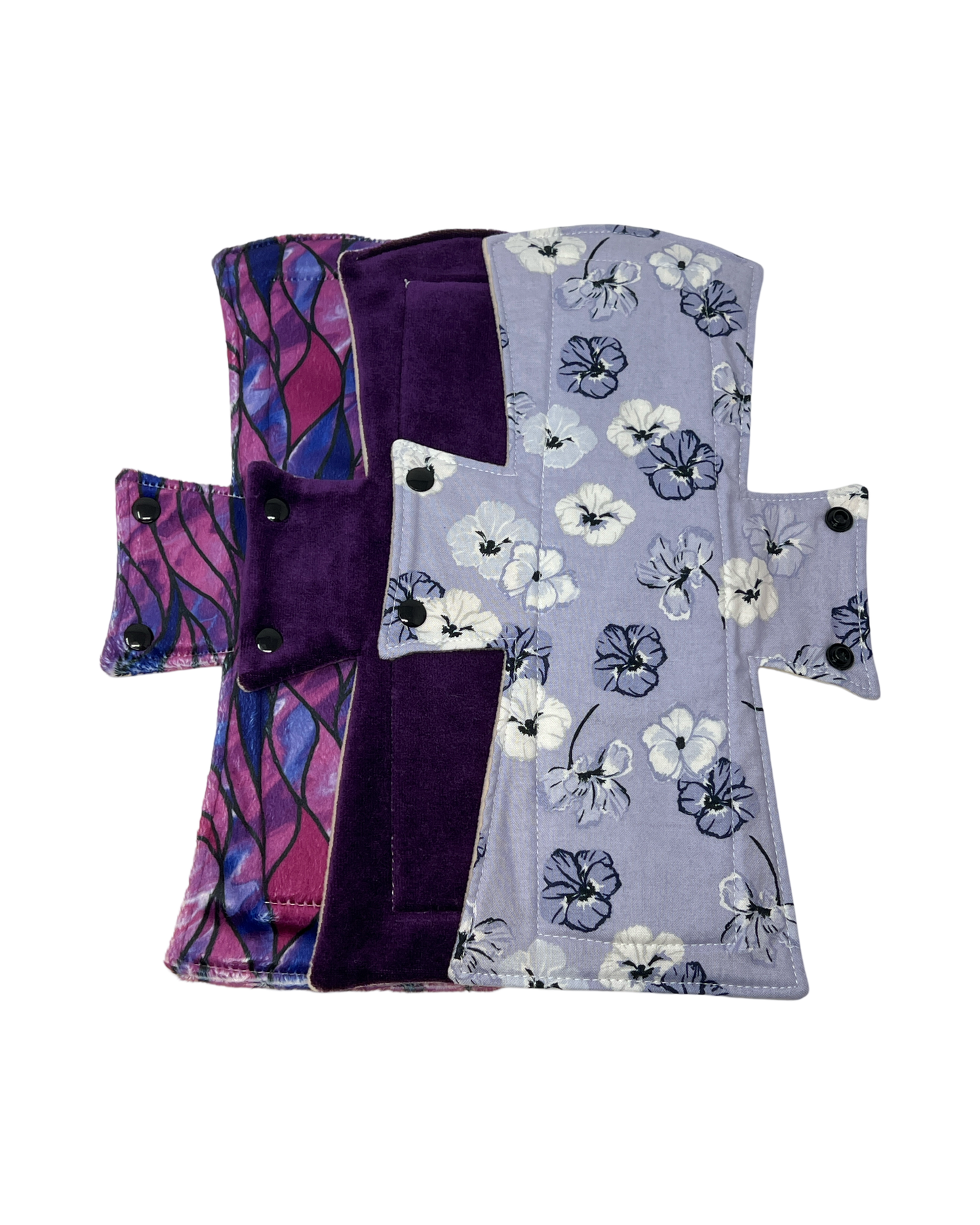 Purple 3 Fabric Sampler -Night/Postpartum Pad Set