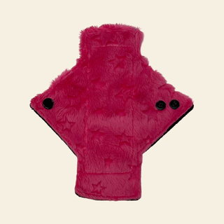 Fluffy Hot Pink Stars Single Minky Pantyliner