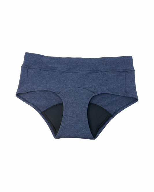 “Game Changer” Period Underwear - Mid-Rise -Heathered Blue Small & Medium Only