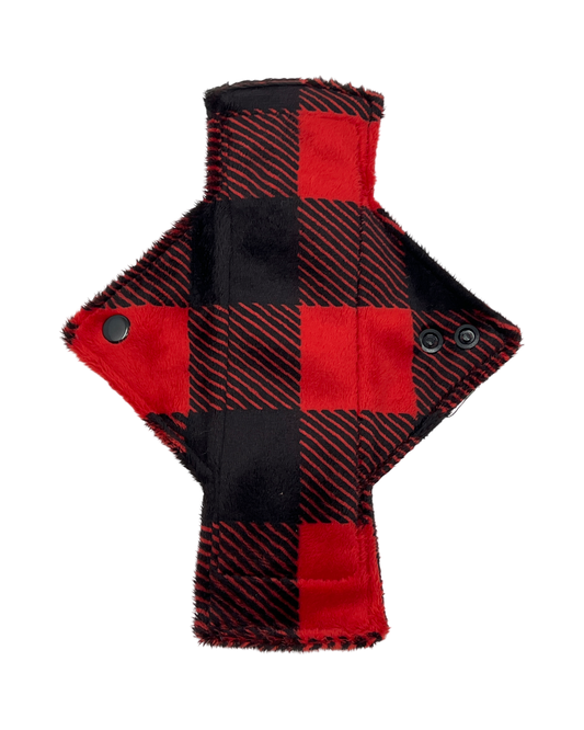 Red Plaid Minky Heavy Flow Day Pad