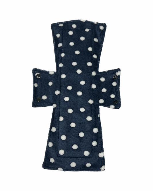 Navy Dot Minky Single Night/Postpartum Pad