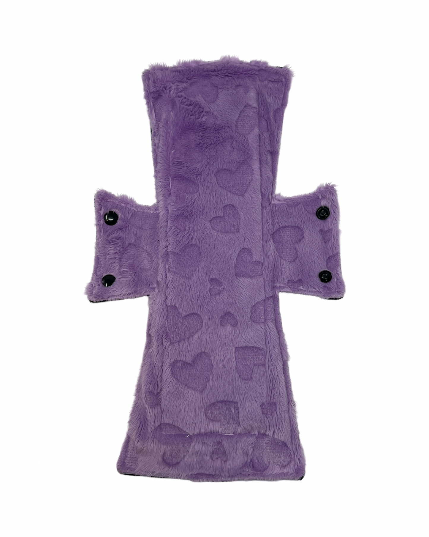 Fluffy Purple Hearts Minky Single Night/Postpartum Pad