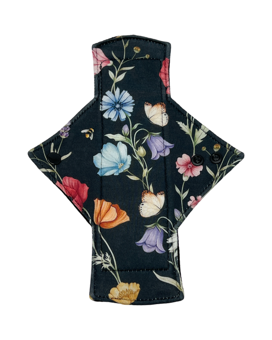 Black Wildflower Garden Jersey Limited Edition Single Light Flow Day Pad