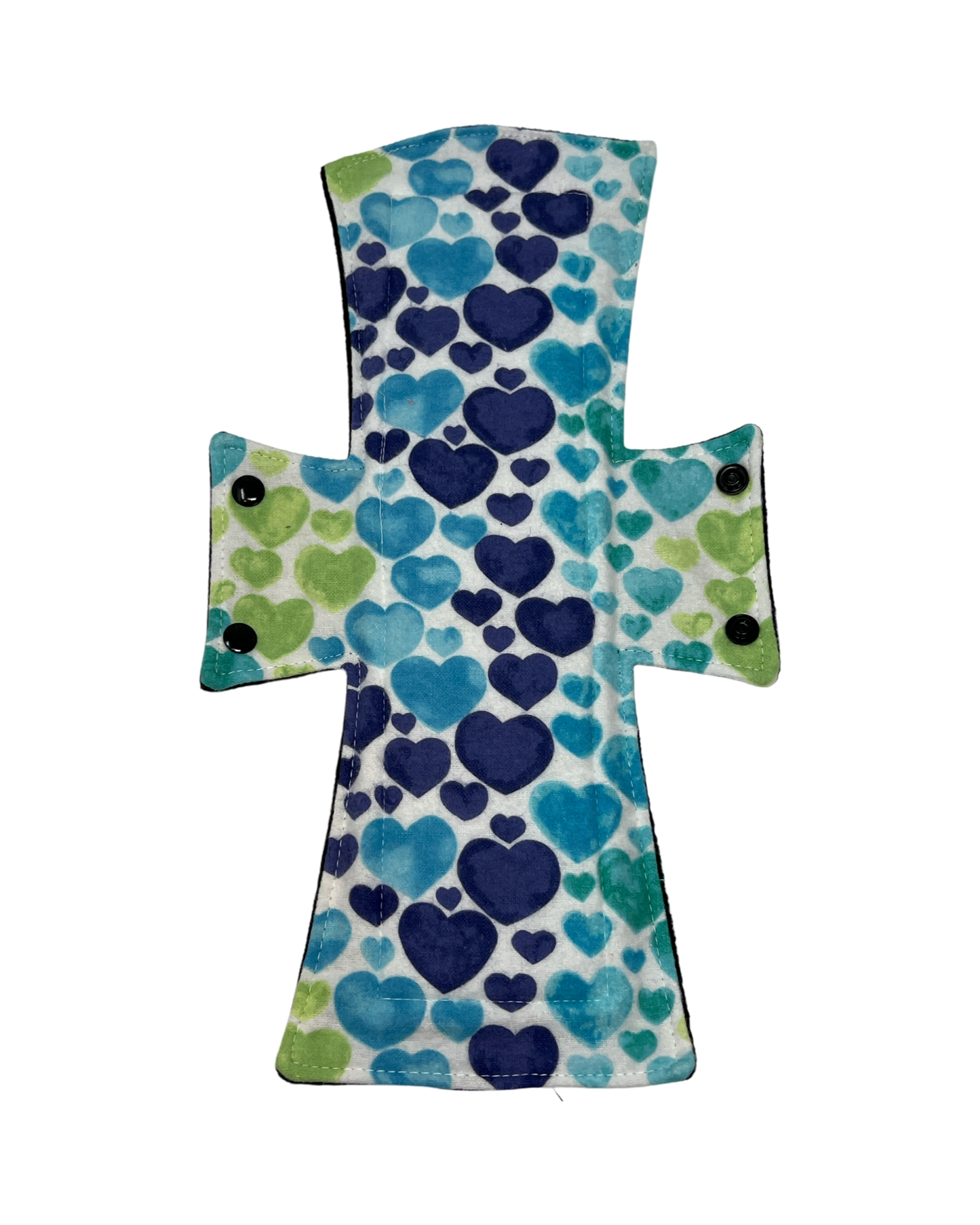 Flannel Blue Hearts Cotton Single Night/Postpartum Pad