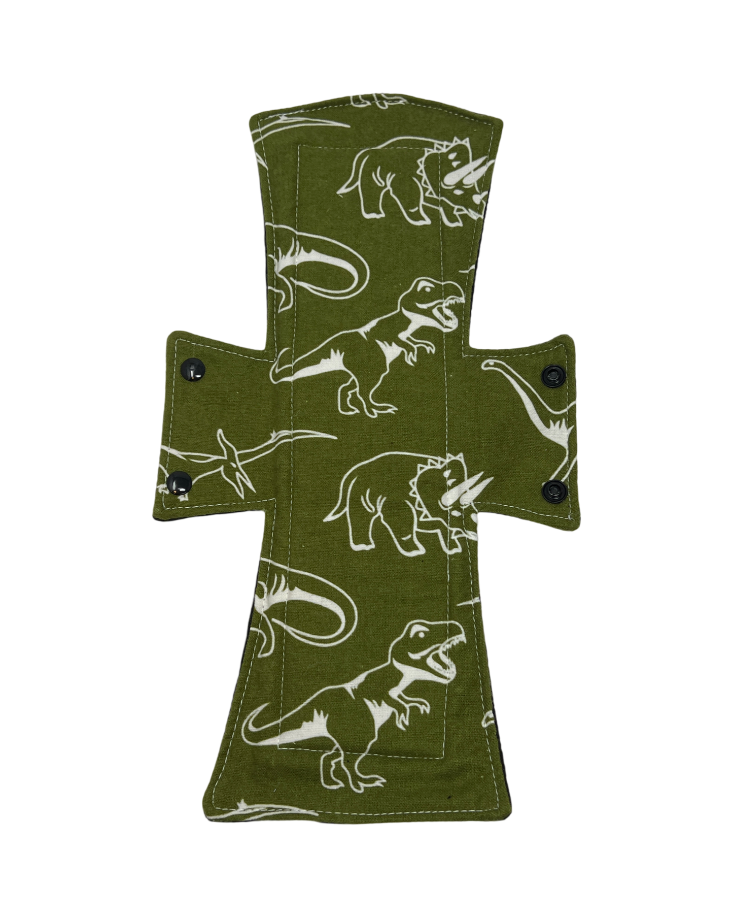 Flannel Green Dinos Cotton Single Night/Postpartum Pad